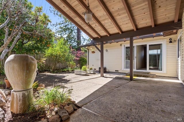 view of patio with fence