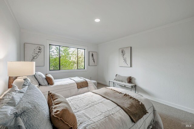 70 Black Log Rd, Kentfield, CA 94904 - bedroom with carpet flooring, baseboards, and ornamental molding
