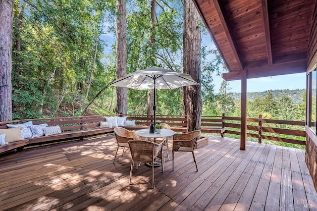 70 Black Log Rd, Kentfield, CA 94904 - wooden deck featuring outdoor dining area