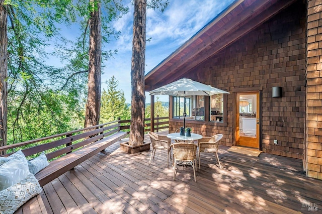 70 Black Log Rd, Kentfield, CA 94904 - wooden terrace with outdoor dining area