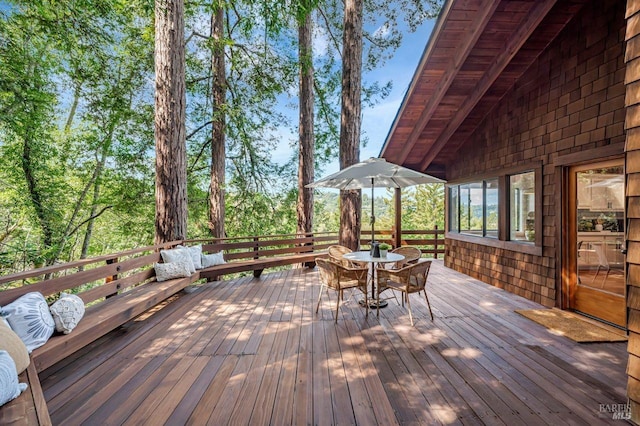 70 Black Log Rd, Kentfield, CA 94904 - wooden deck with outdoor dining space