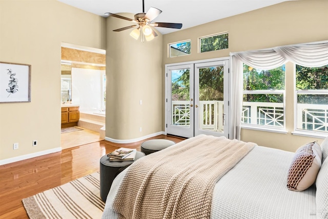 2909 Quail Hollow Dr, Fairfield, CA 94534 - bedroom featuring connected bathroom, light wood-style floors, baseboards, and access to exterior
