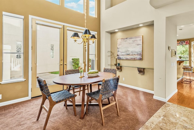 2909 Quail Hollow Dr, Fairfield, CA 94534 - dining space with baseboards and an inviting chandelier