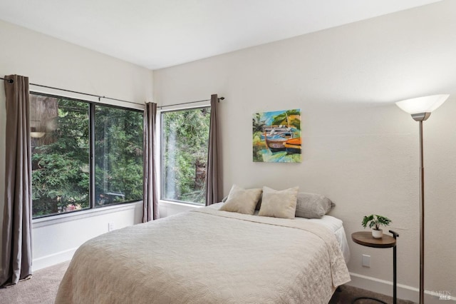 carpeted bedroom with baseboards