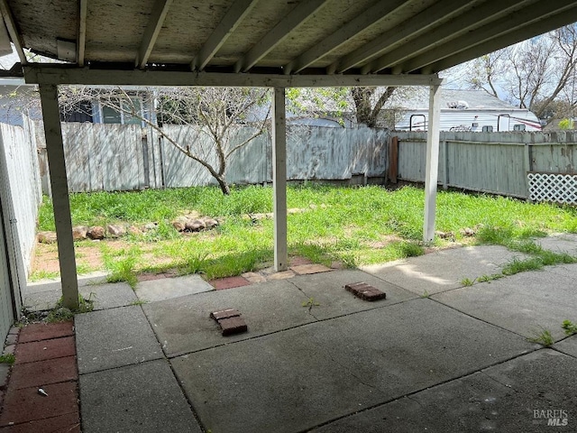 view of patio with a fenced backyard