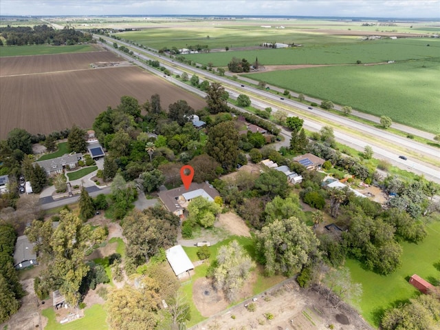 aerial view with a rural view