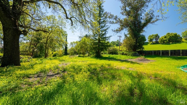 view of yard featuring fence