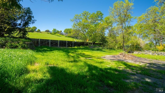view of yard featuring fence