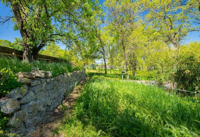 view of yard with fence
