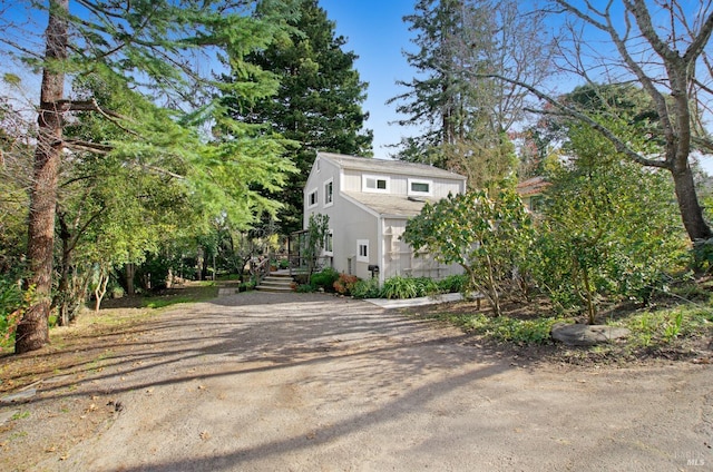 361 Neva St, Sebastopol, CA 95472 - view of property exterior with driveway and roof with shingles