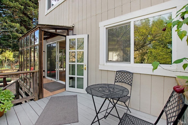 361 Neva St, Sebastopol, CA 95472 - wooden terrace featuring a sunroom