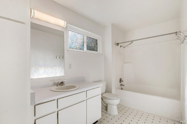 361 Neva St, Sebastopol, CA 95472 - bathroom featuring toilet, vanity,  shower combination, and tile patterned floors
