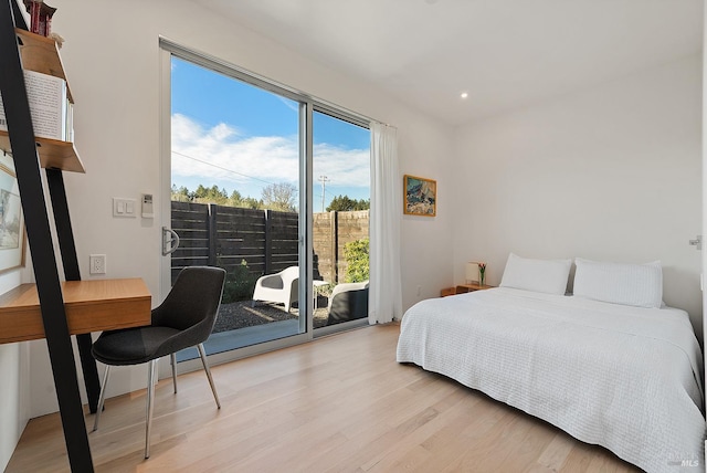 505 Dusty Ln, Sebastopol, CA 95472 - bedroom with access to outside, light wood finished floors, and recessed lighting