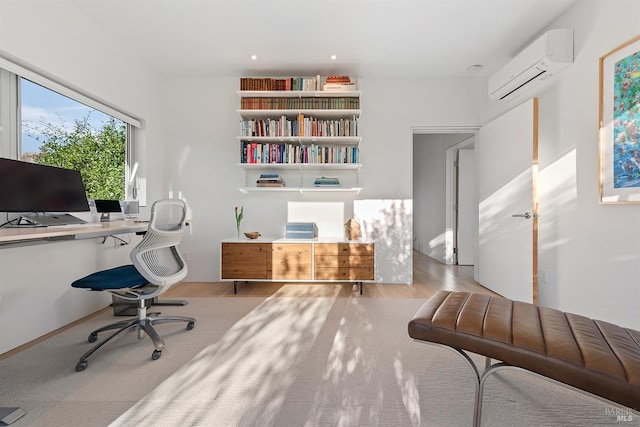 505 Dusty Ln, Sebastopol, CA 95472 - office with a wall mounted air conditioner and wood finished floors