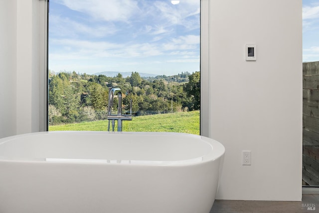 505 Dusty Ln, Sebastopol, CA 95472 - full bathroom featuring a freestanding bath and a mountain view