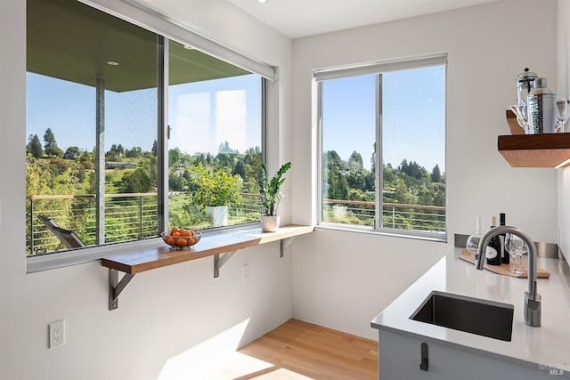 505 Dusty Ln, Sebastopol, CA 95472 - kitchen featuring light wood-style flooring, plenty of natural light, and light countertops