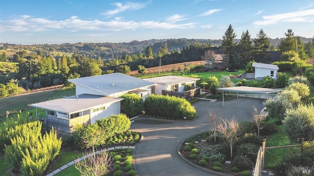 505 Dusty Ln, Sebastopol, CA 95472 - view from above of property with a heavily wooded area