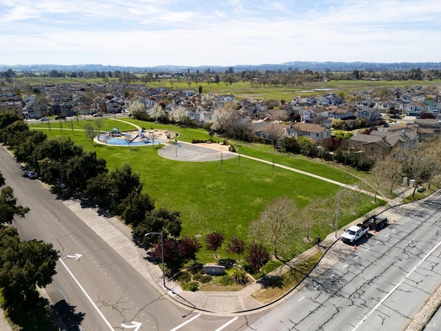 drone / aerial view with a residential view