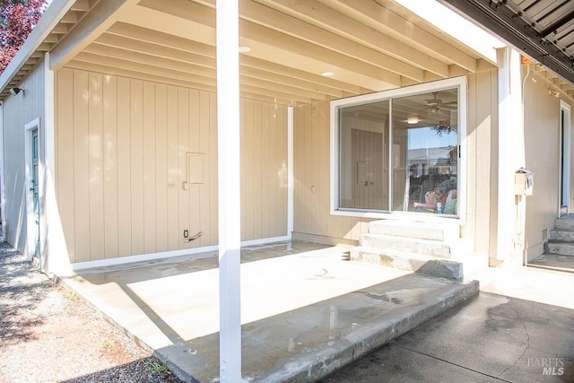 view of patio / terrace featuring entry steps