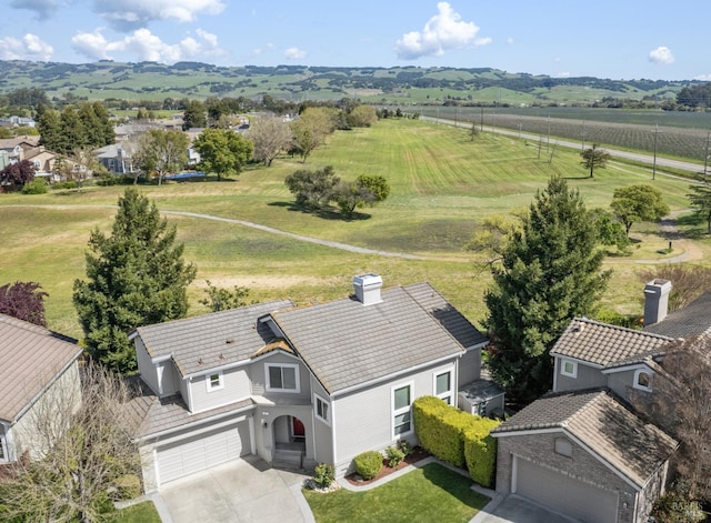 drone / aerial view with a rural view