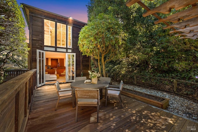 45 Bella Vista Ave, Belvedere, CA 94920 - deck at dusk featuring outdoor dining area