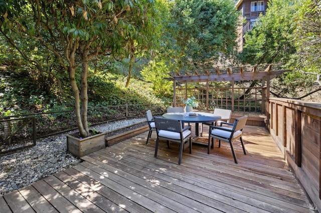 45 Bella Vista Ave, Belvedere, CA 94920 - wooden deck featuring fence and outdoor dining space
