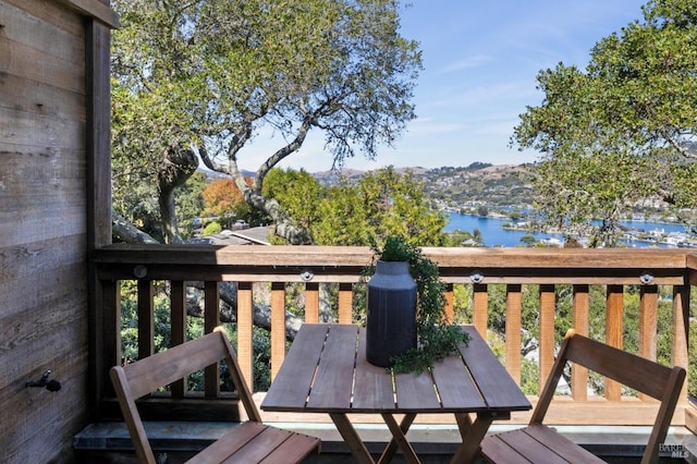 45 Bella Vista Ave, Belvedere, CA 94920 - wooden deck with a water view and outdoor dining space