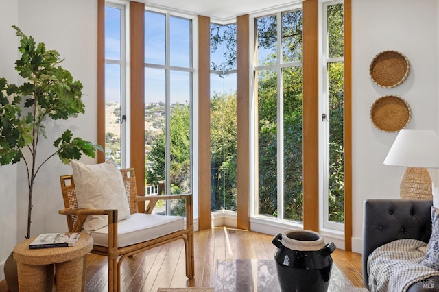 45 Bella Vista Ave, Belvedere, CA 94920 - sunroom / solarium featuring wood-type flooring and expansive windows