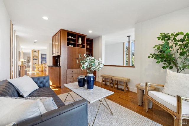 45 Bella Vista Ave, Belvedere, CA 94920 - living area with baseboards, recessed lighting, and light wood finished floors