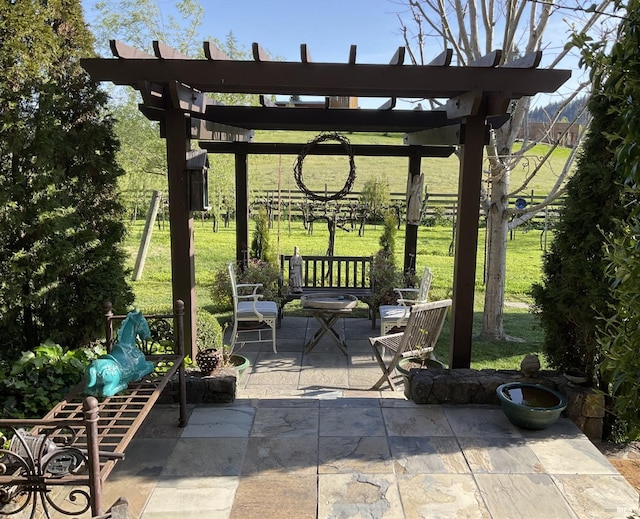 view of patio / terrace with a pergola