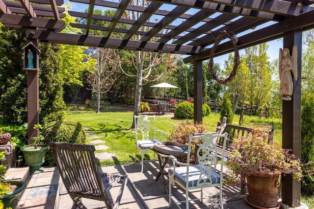 view of patio / terrace with a pergola