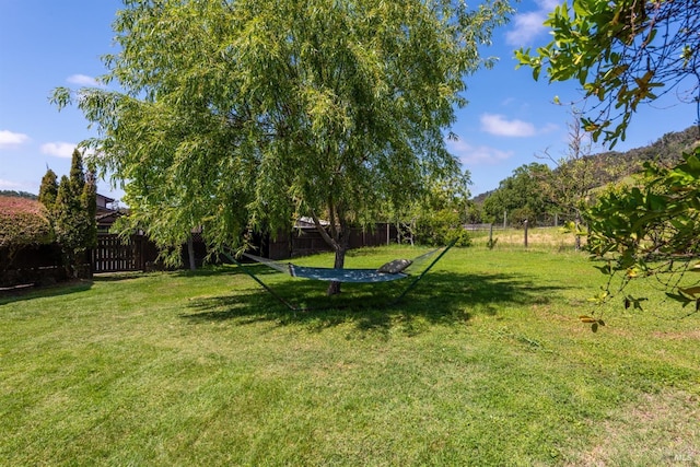 view of yard with fence