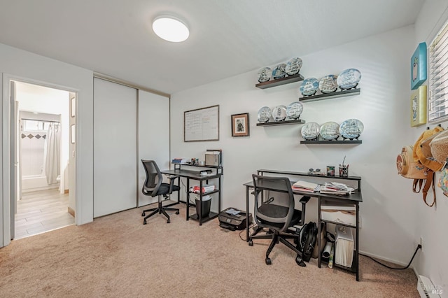 6482 Meadow Pines Ave, Rohnert Park, CA 94928 - home office with carpet floors, a wealth of natural light, and a baseboard heating unit