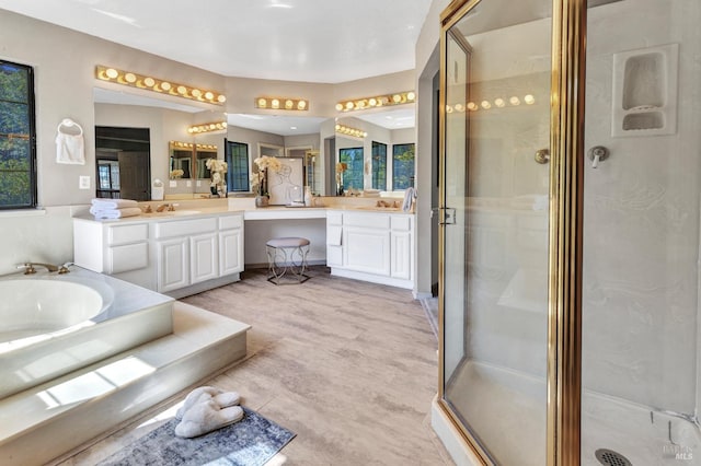 271 Antigua Way, Vallejo, CA 94591 - full bathroom featuring a stall shower, vanity, a bath, and healthy amount of natural light