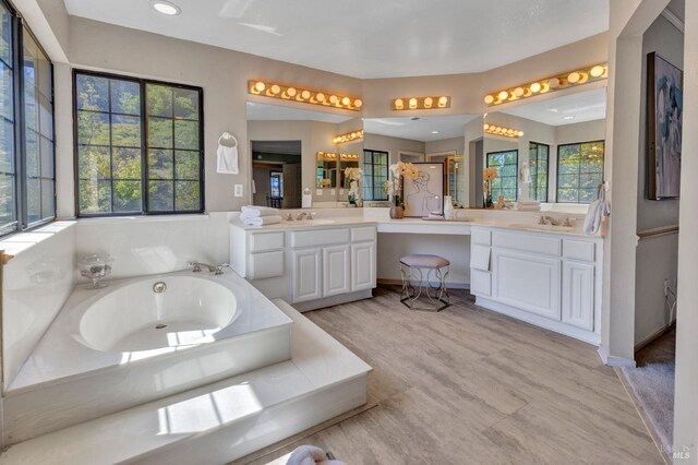 271 Antigua Way, Vallejo, CA 94591 - full bathroom featuring double vanity, a garden tub, and a shower with door
