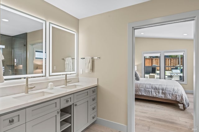 1108 Raymond Ave, Napa, CA 94559 - ensuite bathroom featuring a sink, ensuite bathroom, double vanity, and a stall shower
