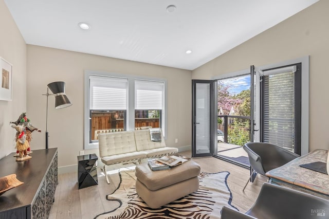 1108 Raymond Ave, Napa, CA 94559 - home office with light wood-type flooring, baseboards, lofted ceiling, and a wealth of natural light