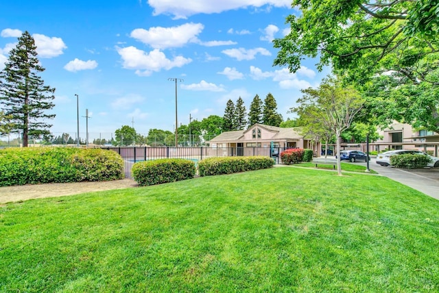view of yard featuring fence