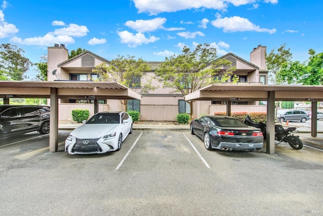 view of covered parking lot