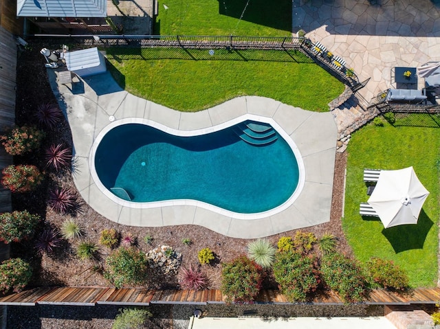view of pool with fence