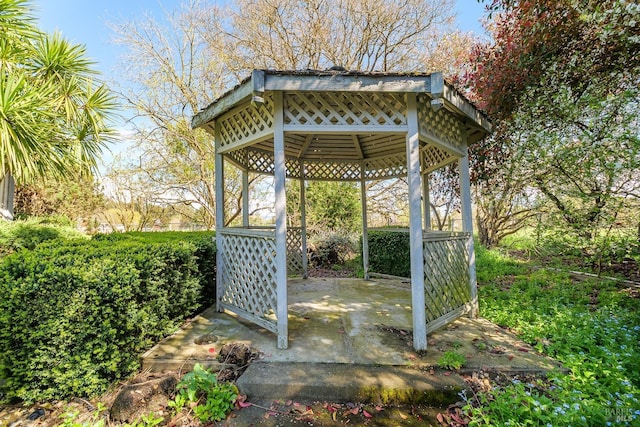view of patio with a gazebo