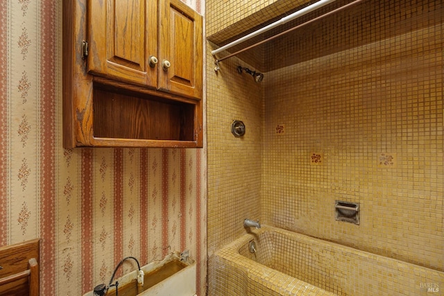 full bathroom with  shower combination