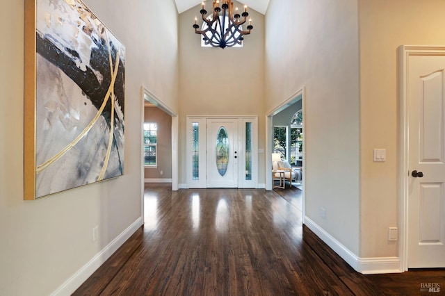 146 Shelina Vista Ln, Petaluma, CA 94952 - entrance foyer with a chandelier, plenty of natural light, baseboards, and wood finished floors