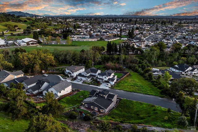 aerial view with a residential view