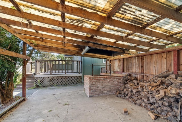 view of patio featuring a deck