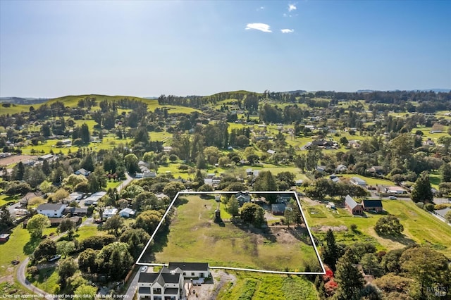 bird's eye view with a residential view