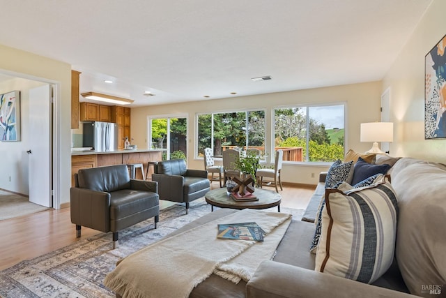 263 Carlisle Way, Benicia, CA 94510 - living area featuring light wood finished floors, baseboards, and recessed lighting