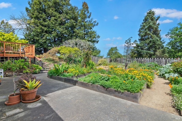 263 Carlisle Way, Benicia, CA 94510 - view of property's community featuring stairway, fence, a deck, and a garden
