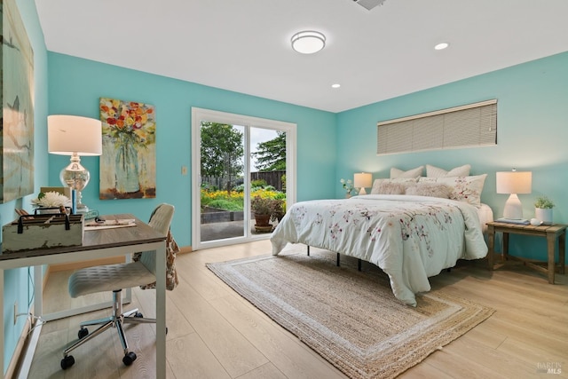 263 Carlisle Way, Benicia, CA 94510 - bedroom featuring access to outside, wood finished floors, and recessed lighting