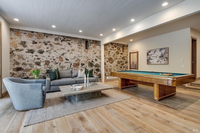 carpeted bedroom featuring beamed ceiling, baseboards, and wooden ceiling